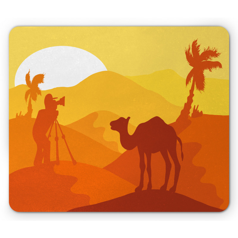 Camel Safari Monochrome Art Mouse Pad