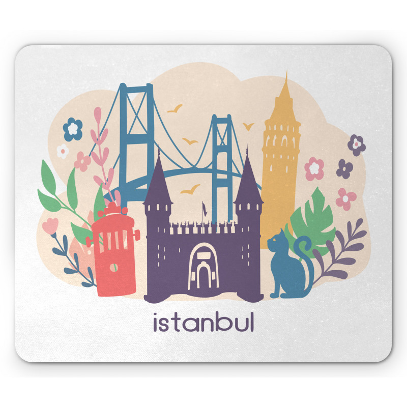 Floral Istanbul Landmarks Mouse Pad