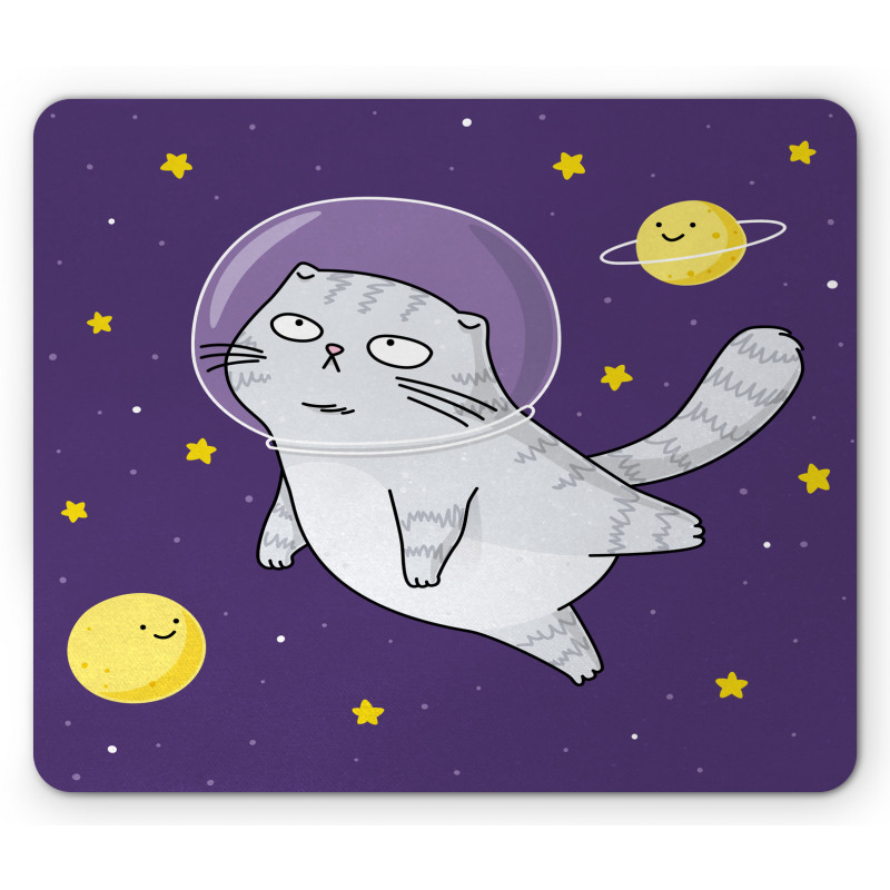 Cat Astronaut Cartoon Mouse Pad