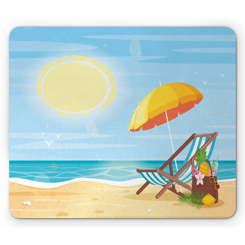 Sea Shore Beach Umbrella Mouse Pad