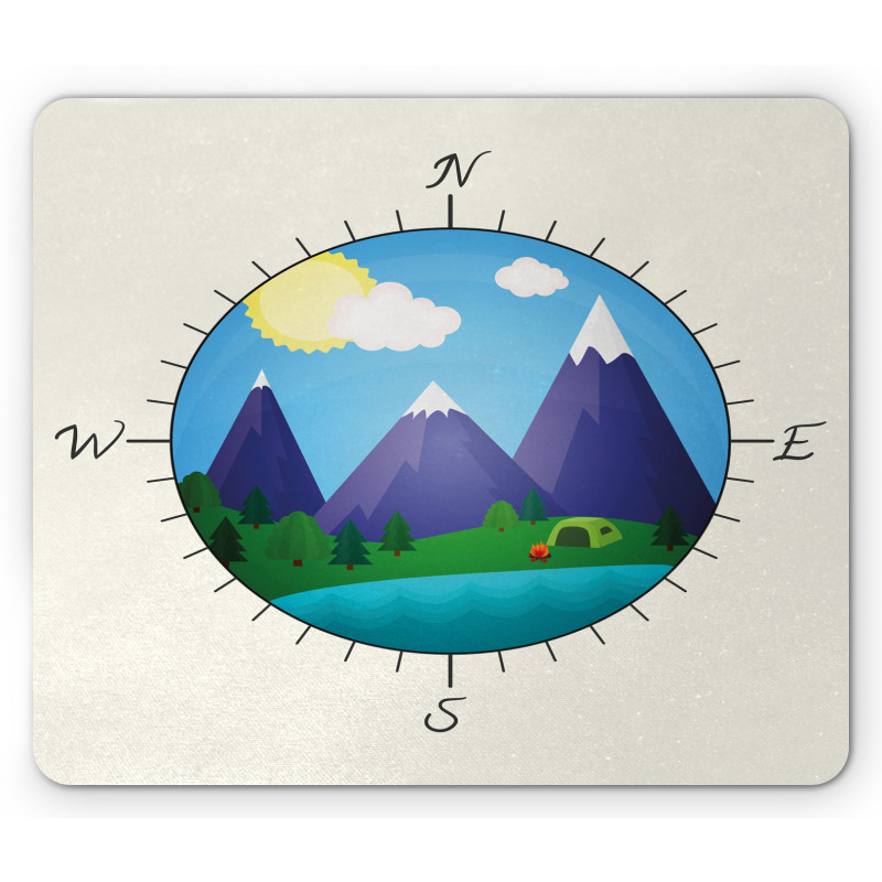 Adventurous Compass Design Mouse Pad