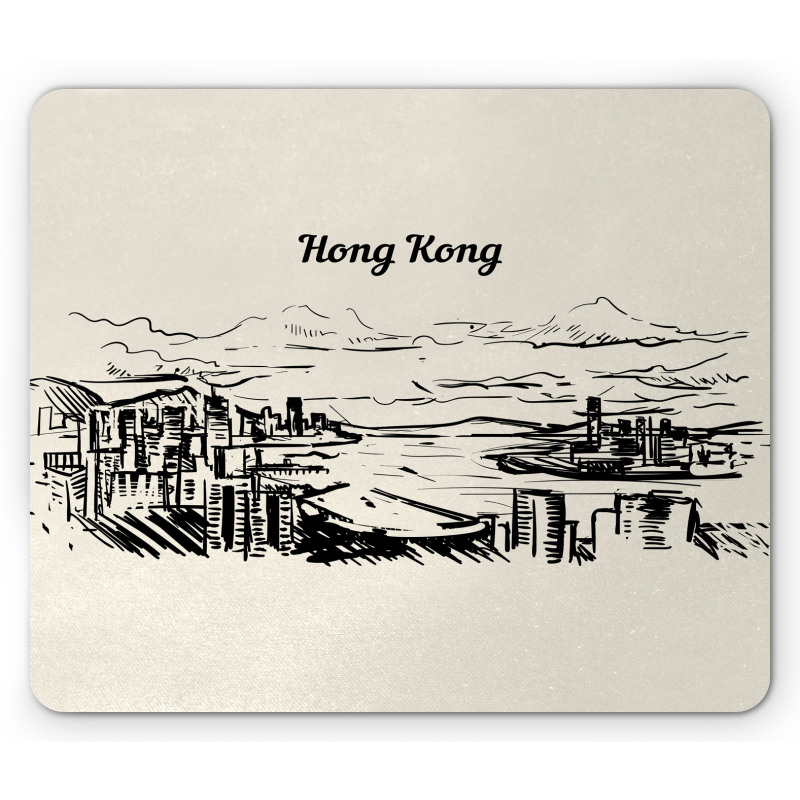 Hong Kong Skyline Wording Mouse Pad