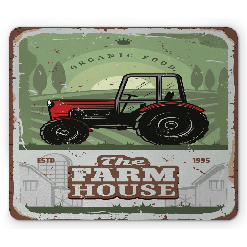 Farmer Tractor Art Mouse Pad