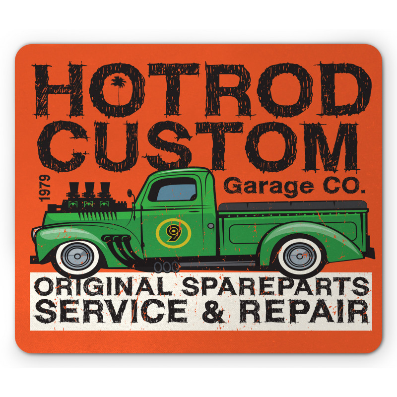 Garage Retro Vehicle Mouse Pad