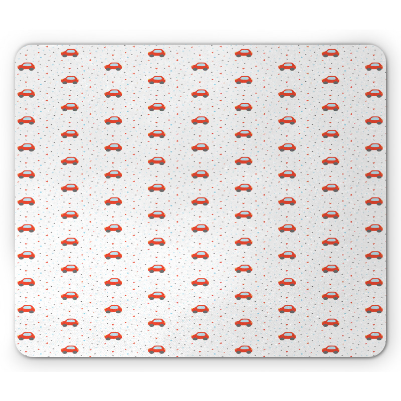 Rounds Hearts and Cars Mouse Pad