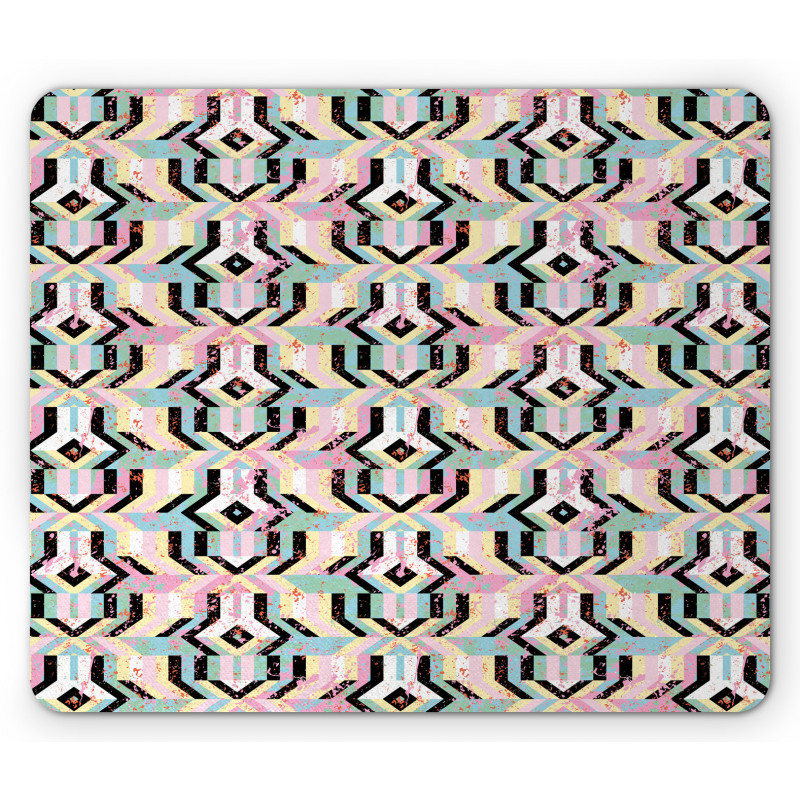 Grunge Style Bold Stripes Mouse Pad