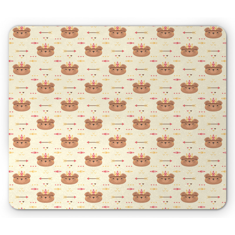 Tribal Bear Heads Mouse Pad