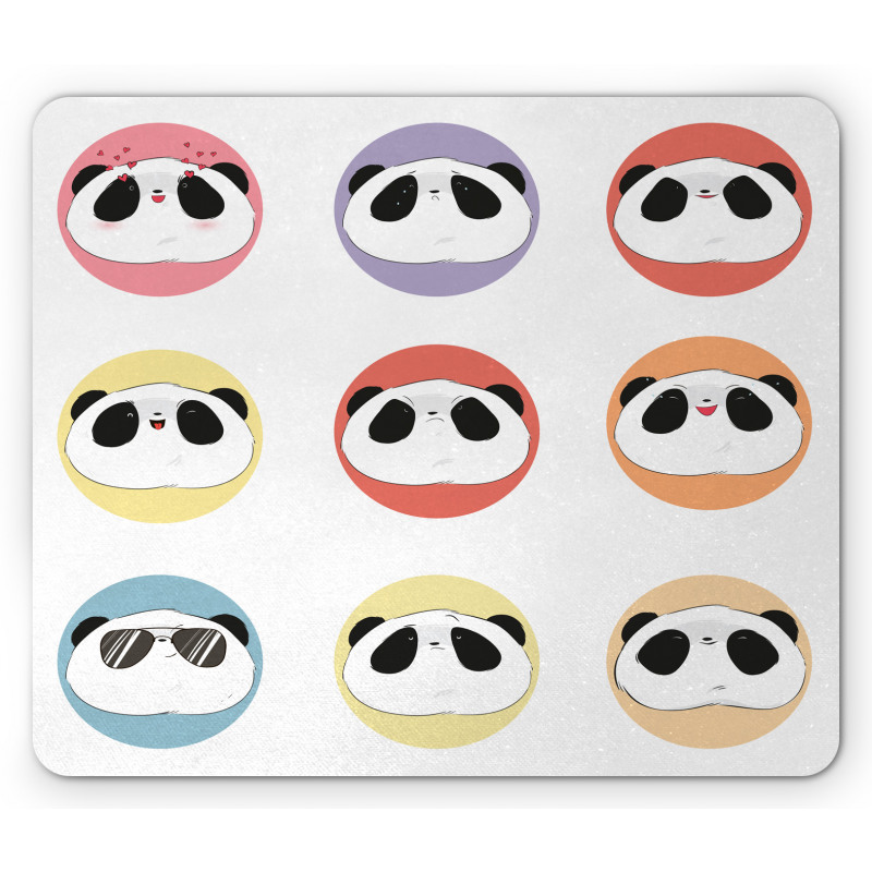 Round with Animal Faces Fun Mouse Pad