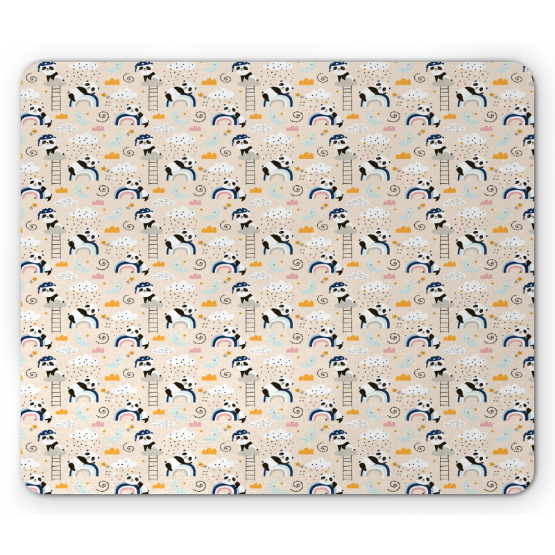 Sleeping Pandas and Rainbows Mouse Pad