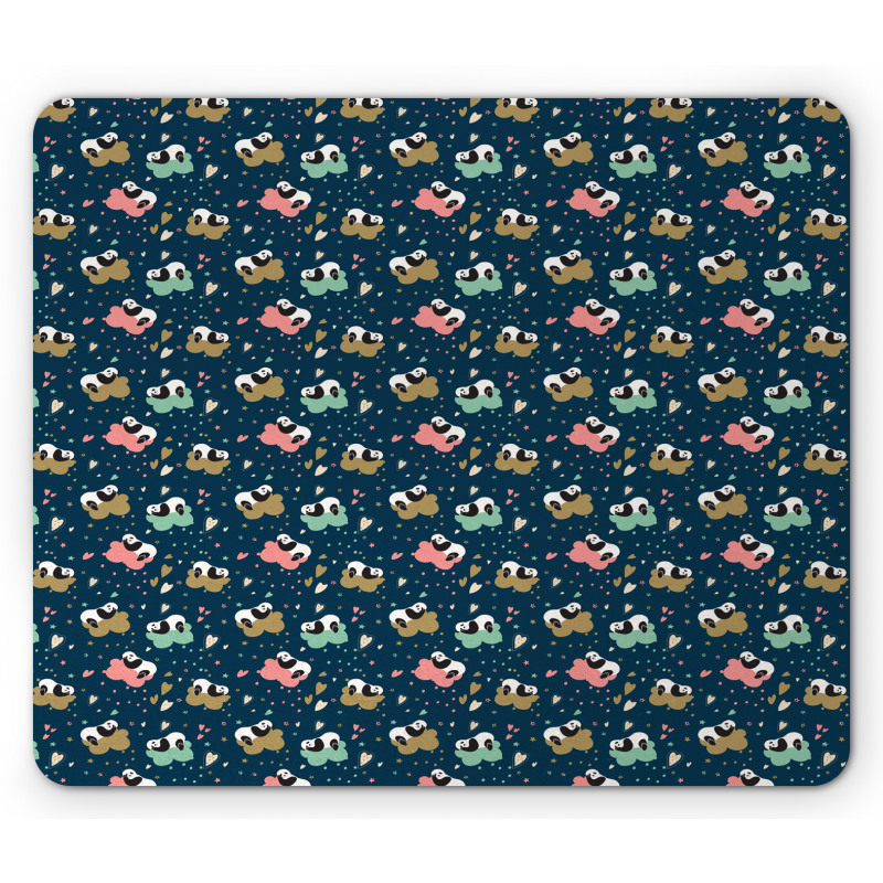 Doodle Hearts Stars and Dots Mouse Pad