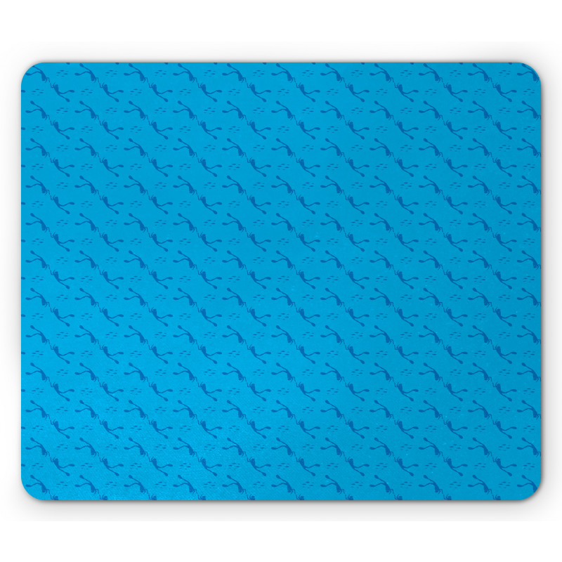 Diver and Fish Silhouettes Mouse Pad