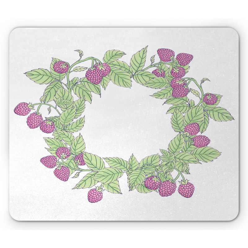 Raspberry Wreath Mouse Pad