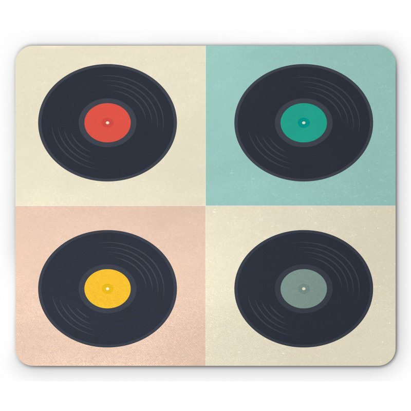 Pastel Record Discs Mouse Pad