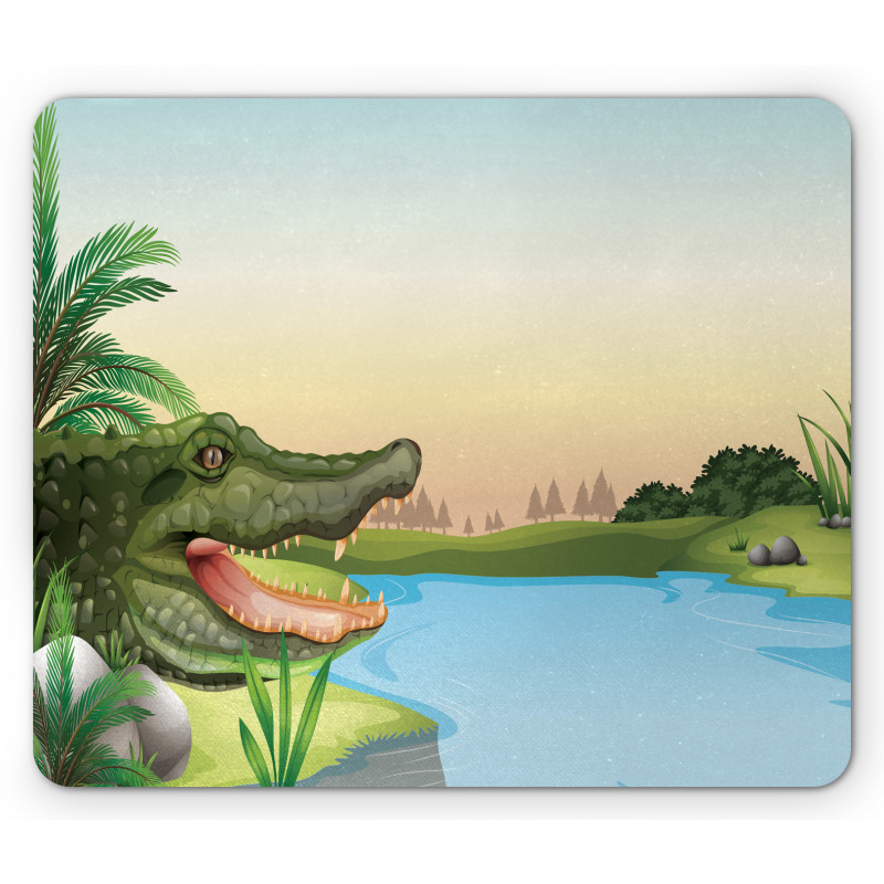 Palms Crocodiles Humor Mouse Pad