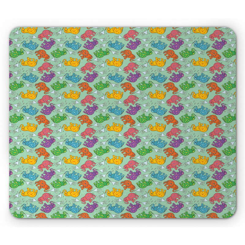 Colorful Polka Dot Animal Mouse Pad