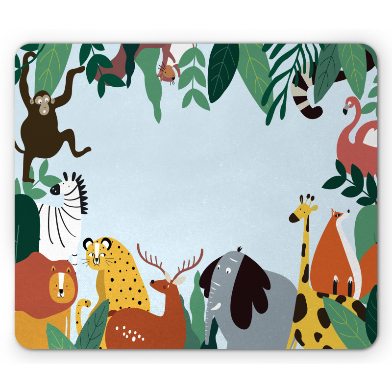 Wild Fauna and Exotic Leaves Mouse Pad