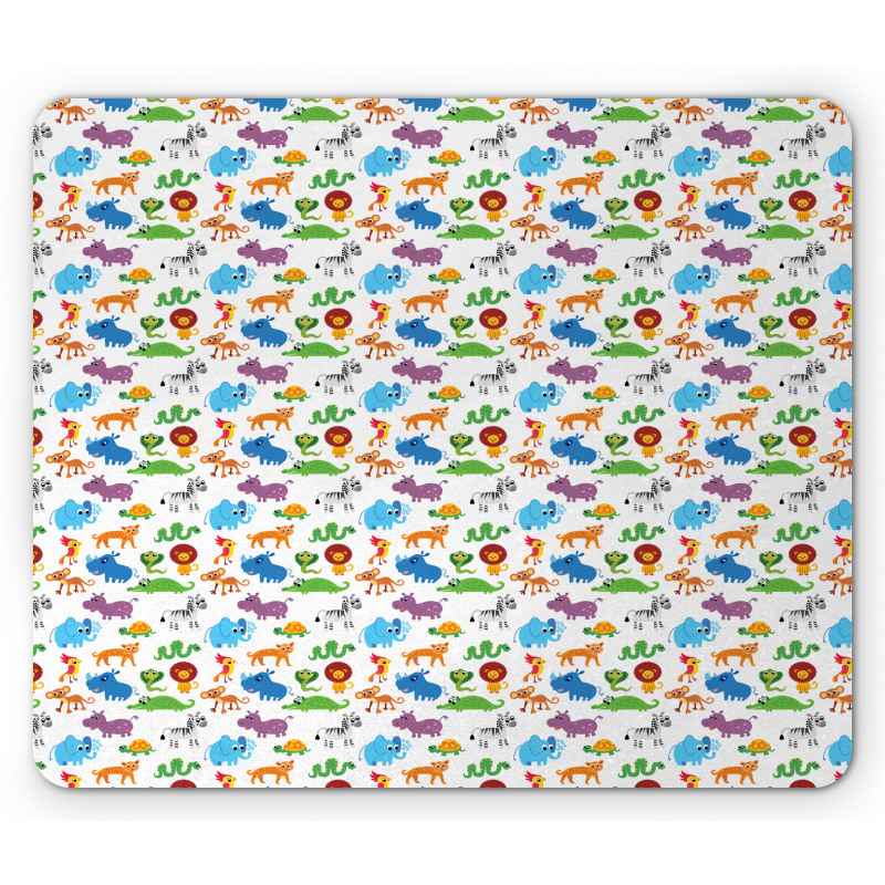 Zoo Childish Cartoon Image Mouse Pad