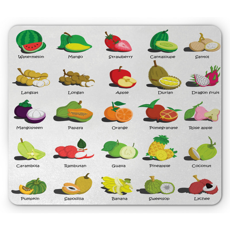 Calligraphic Food Items Mouse Pad