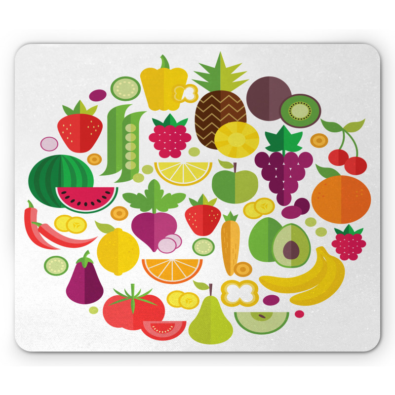 Fruits and Veggies Design Mouse Pad