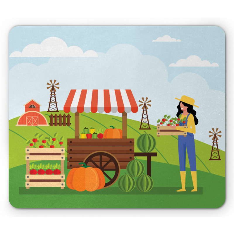 Farmer Selling Products Mouse Pad