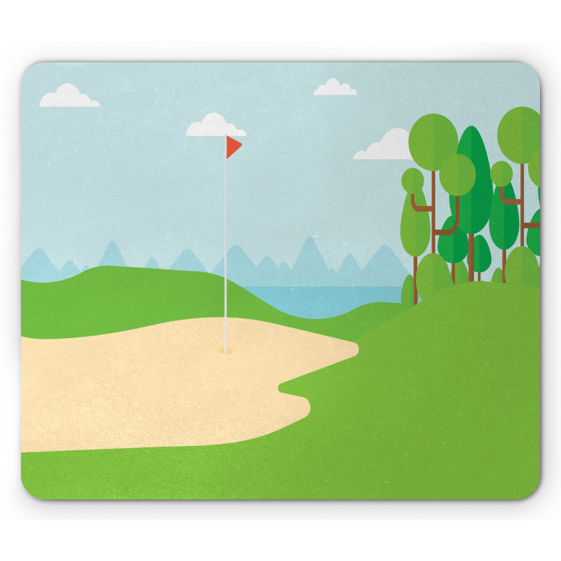 Field Trees Flag Mouse Pad