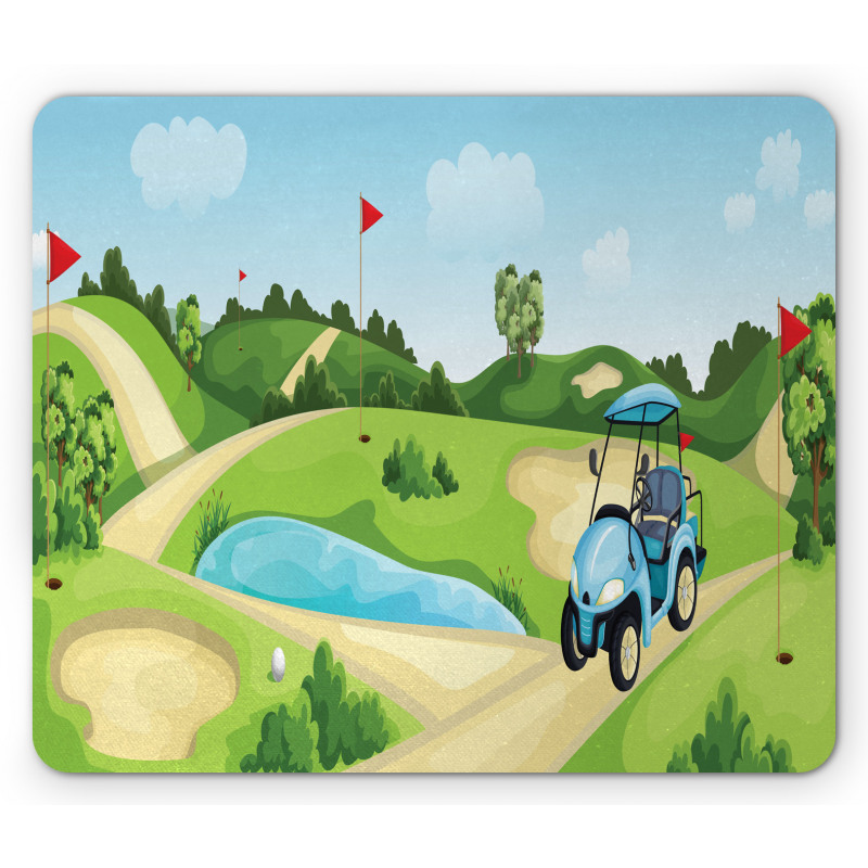 Hills Car Flags Mouse Pad