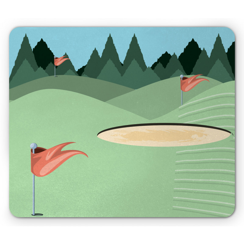 Hills Flags Woods Mouse Pad