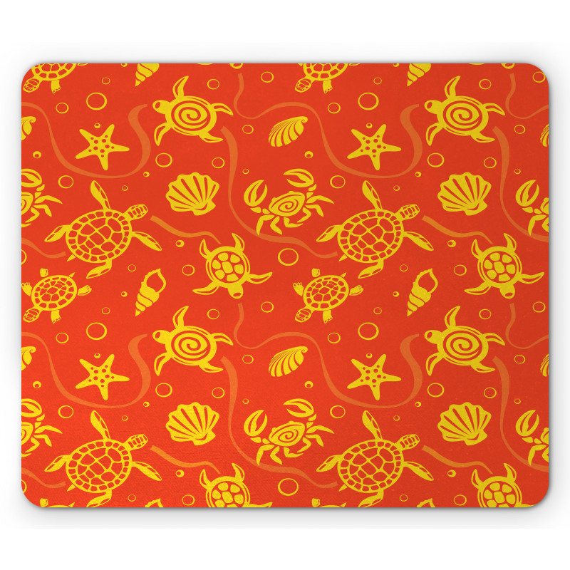 Yellow Turtles Crabs Mouse Pad