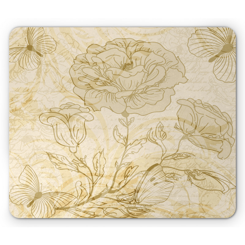 Roses and Butterflies Mouse Pad