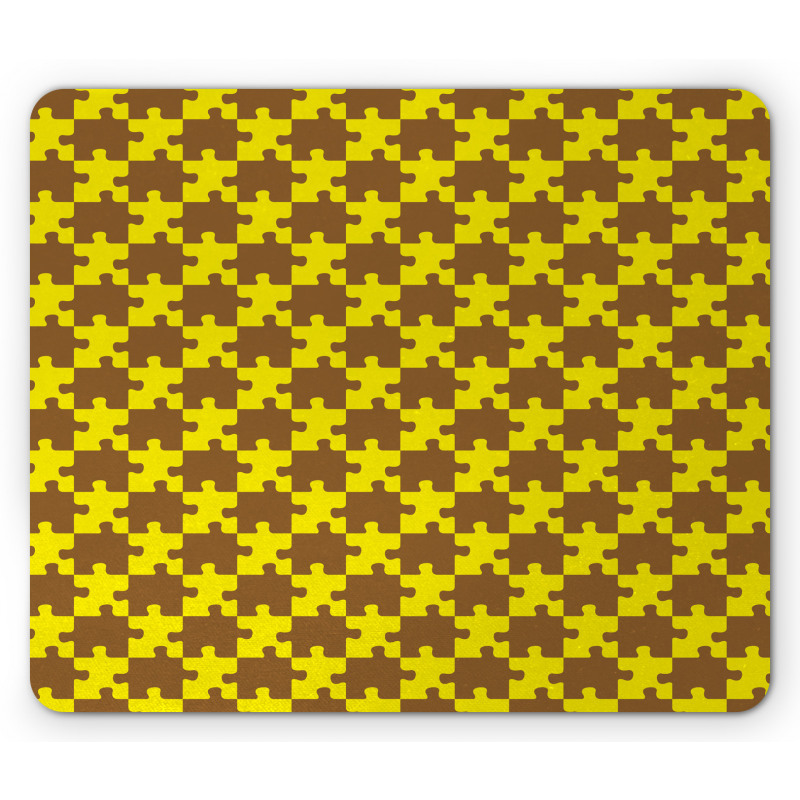 Bicolour Puzzle Pieces Mouse Pad