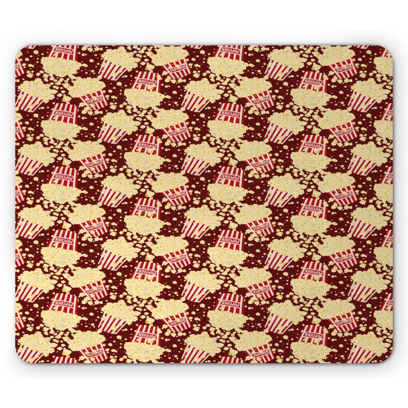 Movie and Popcorn Pattern Mouse Pad