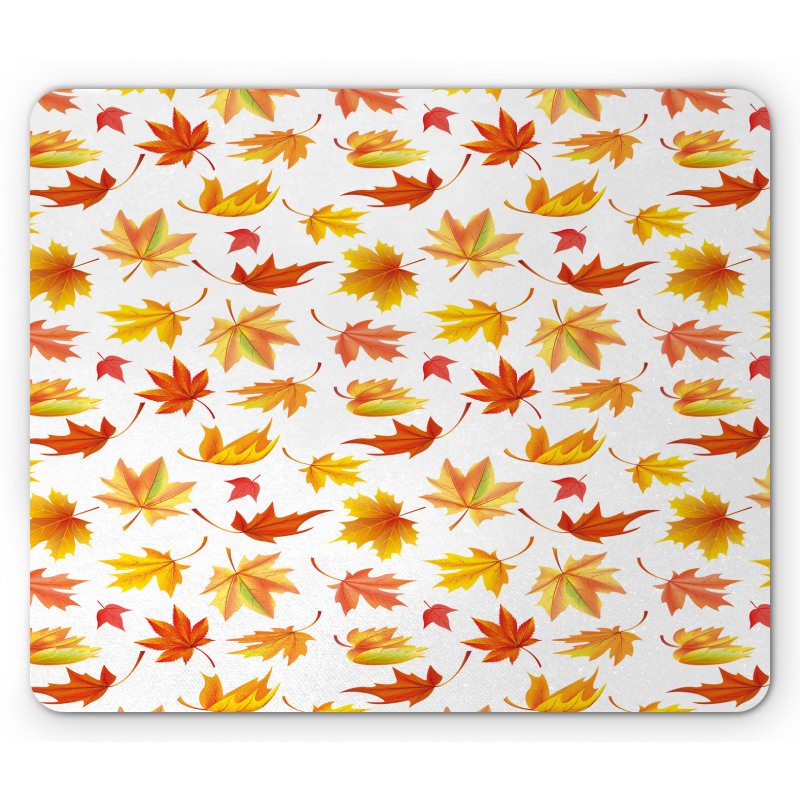 Fallen Maple Leaves Pattern Mouse Pad