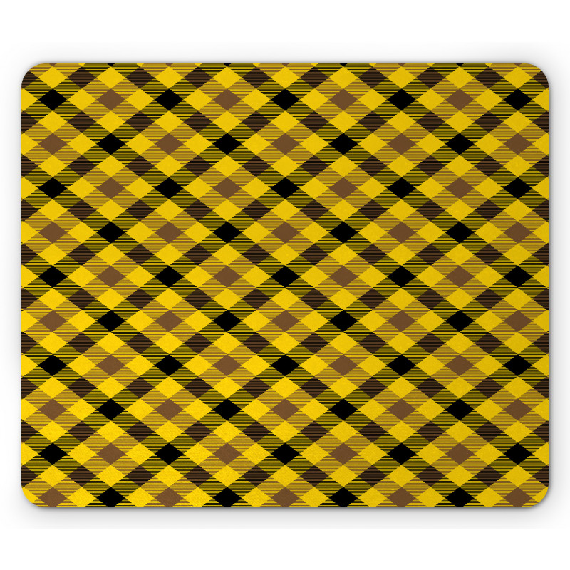 Striped Square Check Mouse Pad