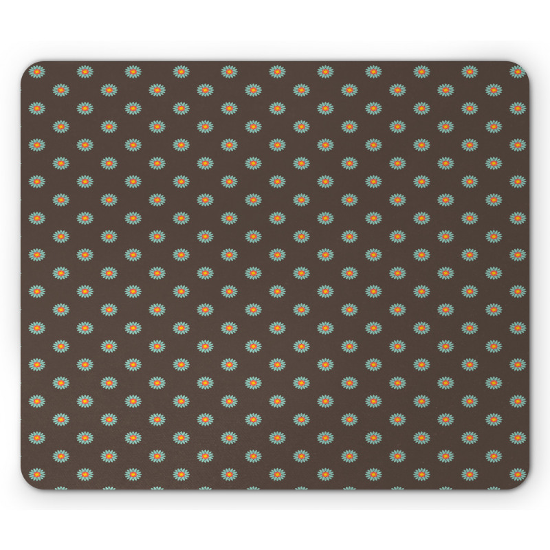 Simple Retro Flowers Mouse Pad