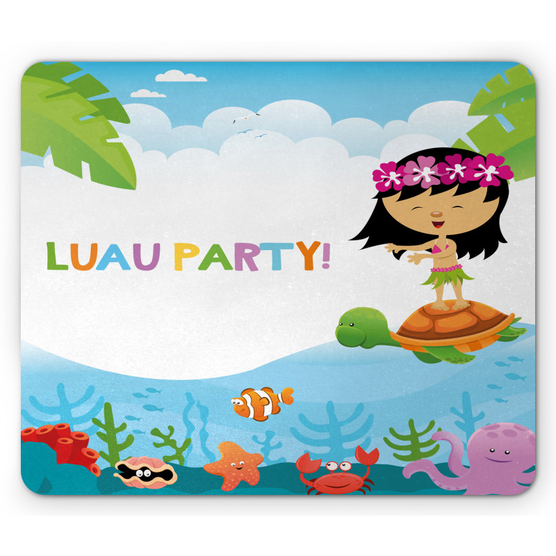 Hula Girl on a Turtle Mouse Pad