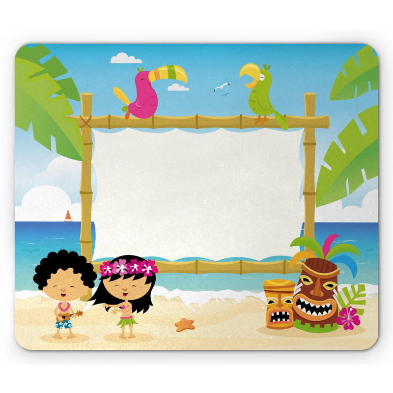 Hawaiian Children Happy Birds Mouse Pad