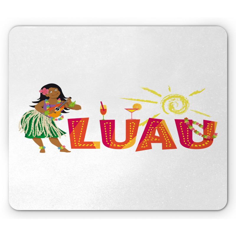 Hula Dancer with a Ukulele Mouse Pad