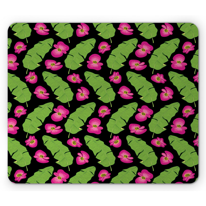 Banana Palm and Flowers Mouse Pad