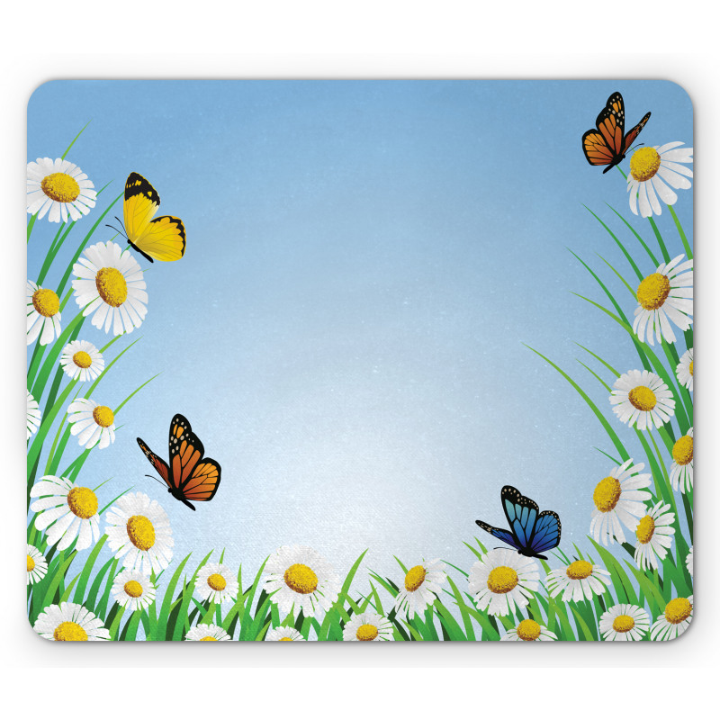 Daisy with Butterflies Mouse Pad