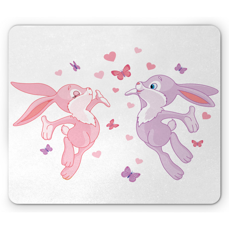 Bunnies Kissing in Air Mouse Pad