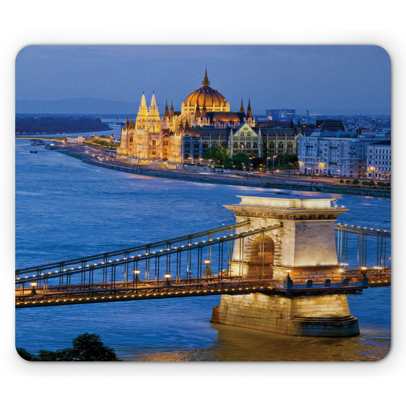 River of Budapest Bridge Mouse Pad