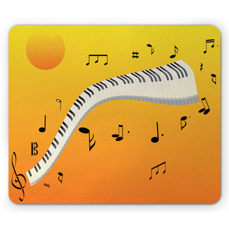 Joyous Sunset Piano Keys Mouse Pad