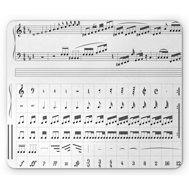 Detailed Musical Motifs Mouse Pad