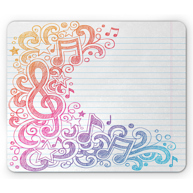 Hand Drawn Swirls Stars Mouse Pad