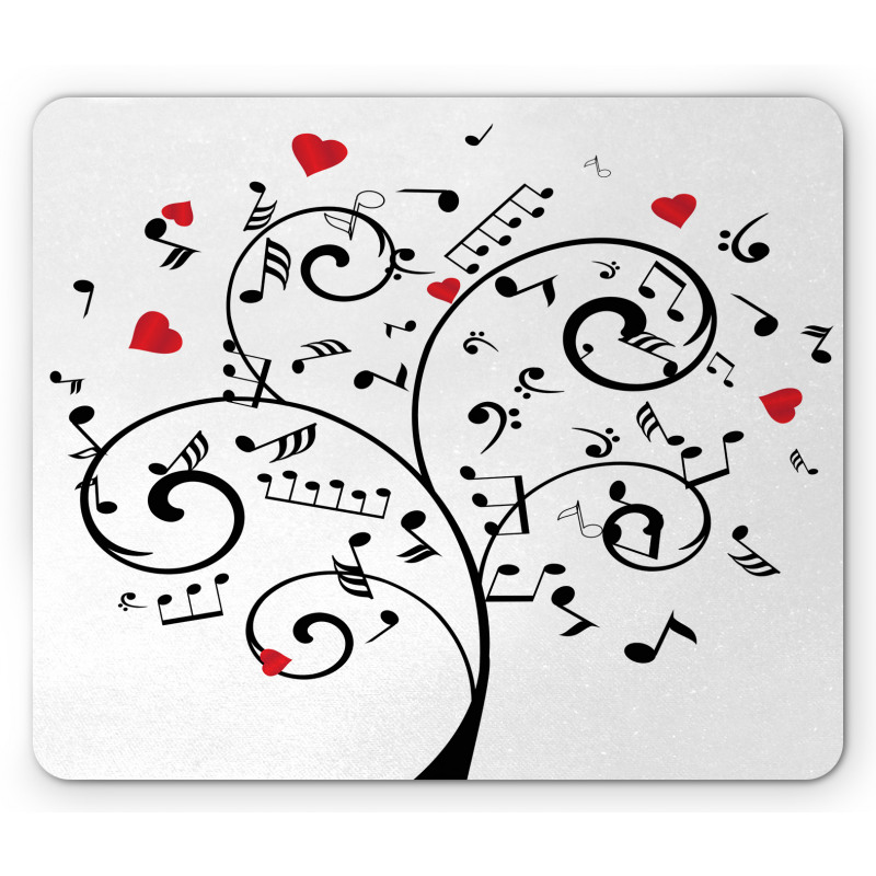 Romantic Tree and Hearts Mouse Pad