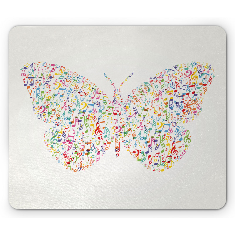 Butterfly with Notes Mouse Pad