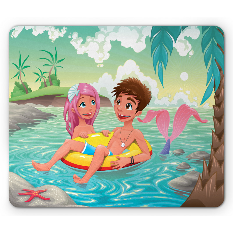 Cartoon Tropical Love Mouse Pad