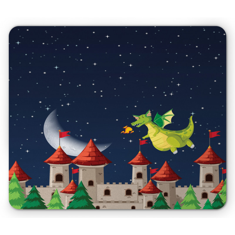 Castle and Flying Dragon Mouse Pad