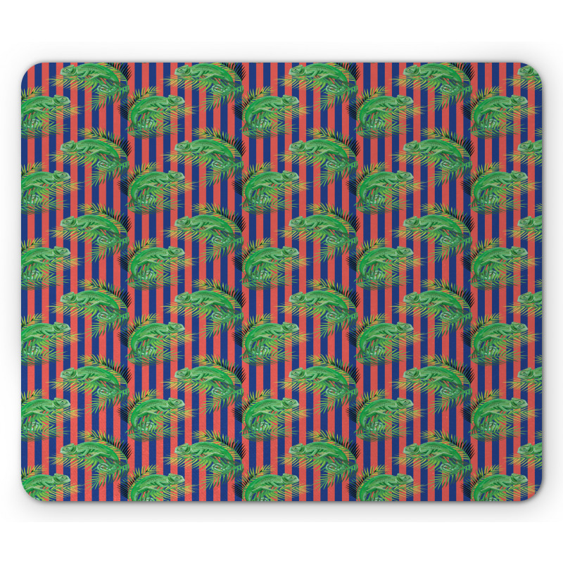 Chameleon with Palm Stripes Mouse Pad