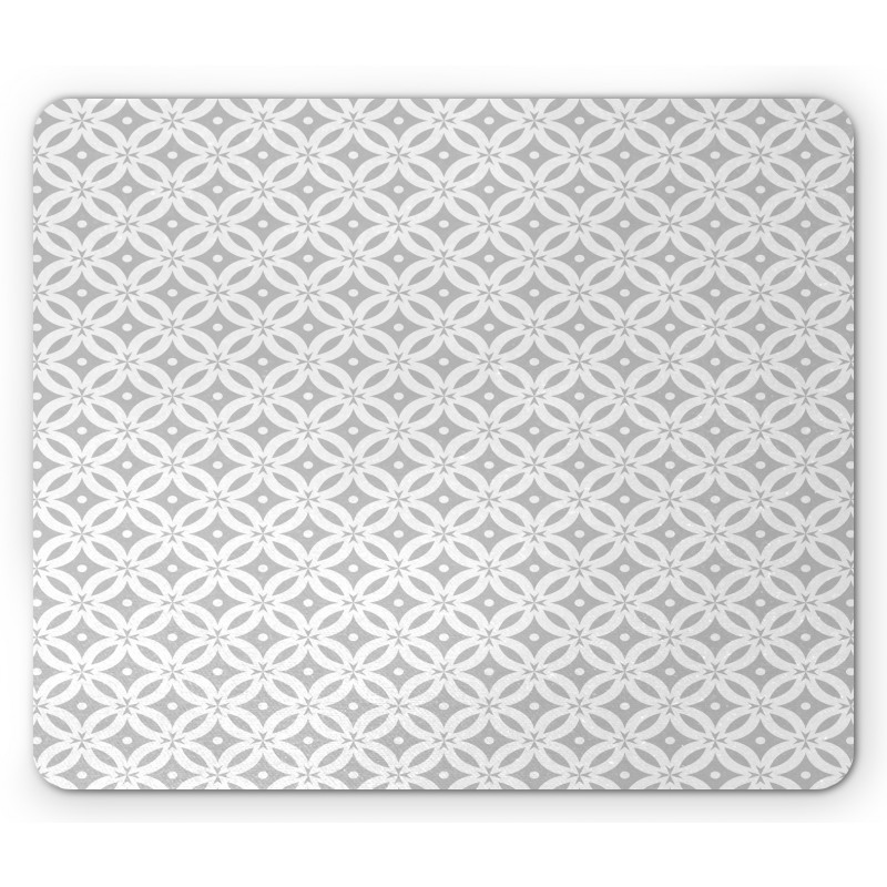 Greyscale Round Squares Mouse Pad